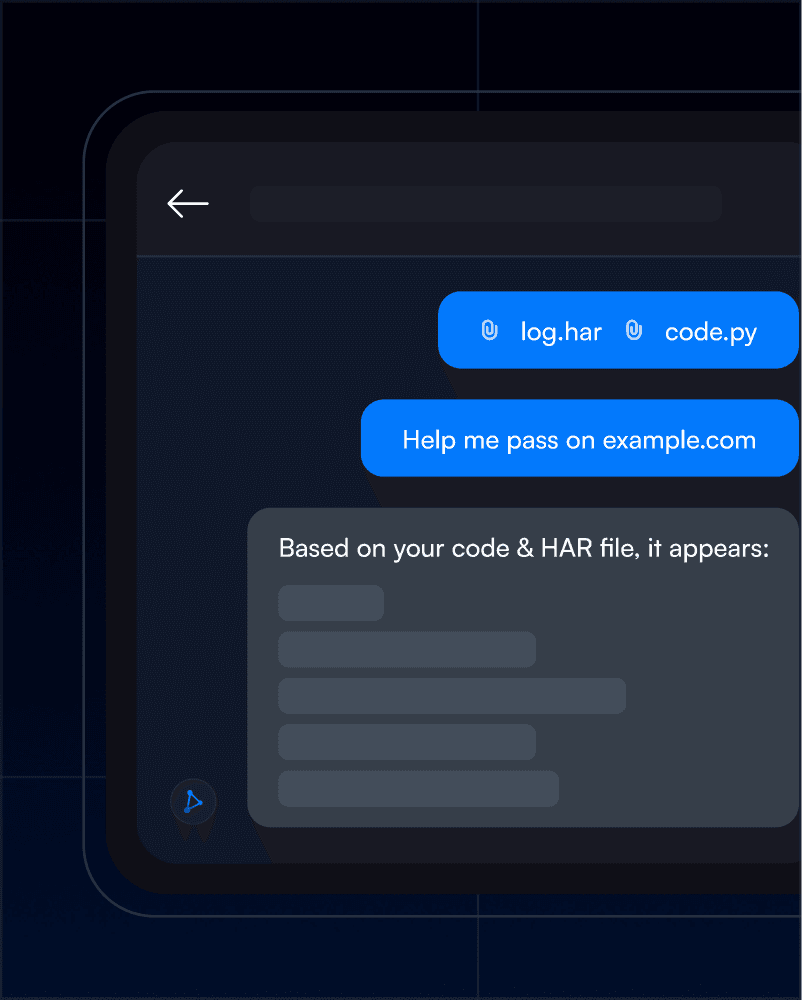 Hyper Solutions feature Harvey, showing a sample conversation